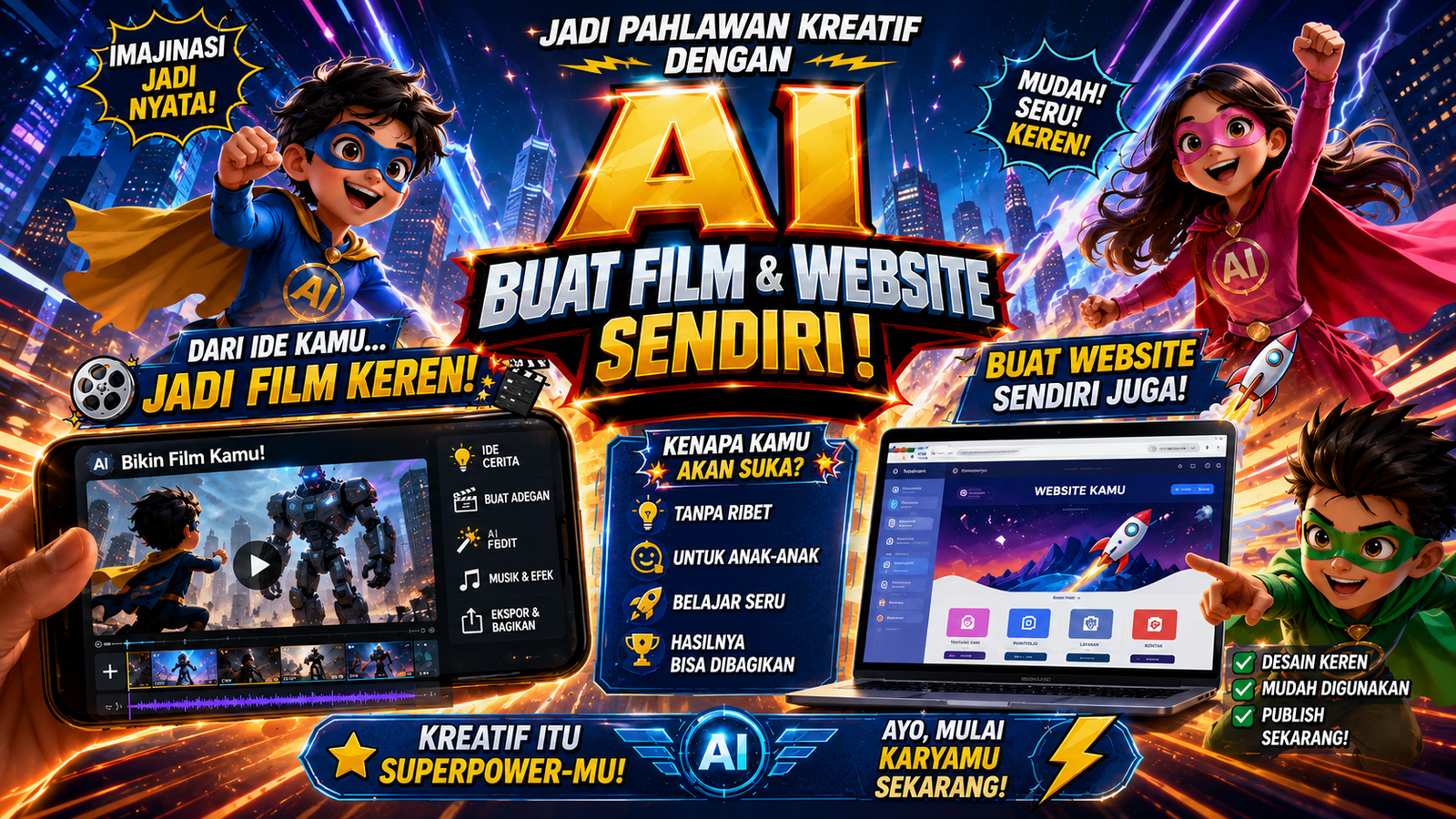 Poster Pahlawan Kreatif karya murid Level 1